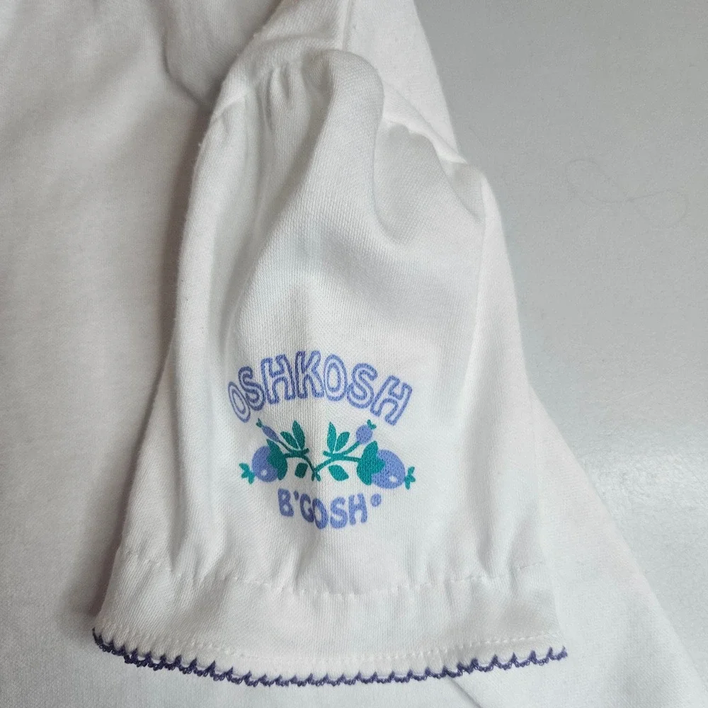 Vintage OshKosh Bgosh Toddler Girls White Puff Sleeve T-Shirt Lot 3 24M 2T USA